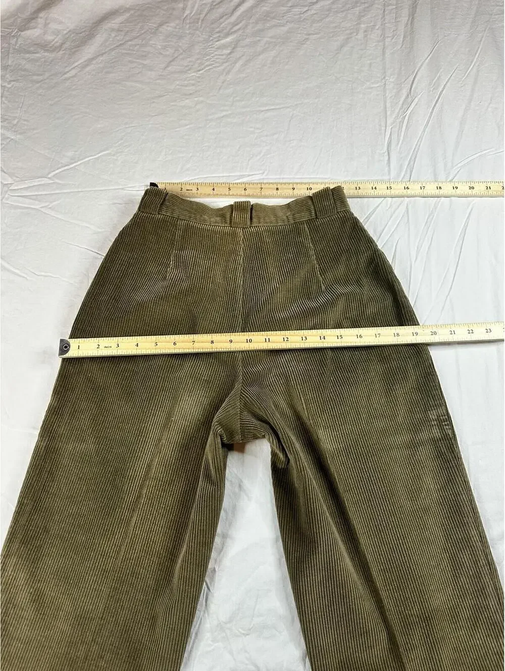 ✨🌿 Vintage Weathervane USA Olive Corduroy High Waist Pleated Pants Size 6🌿✨ - Picture 16 of 16